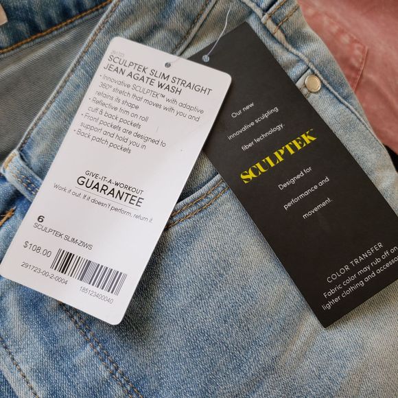 ATHLETA Sculptek Slim Straight Jeans Agate Wash 6 - Picture 12 of 14